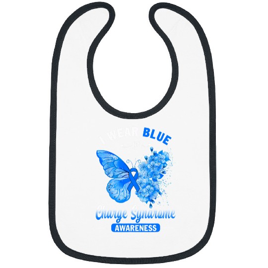 Charge Syndromes Warrior I Wear Blue For Charge Syndromes Awareness Butterfly 68 Bibs