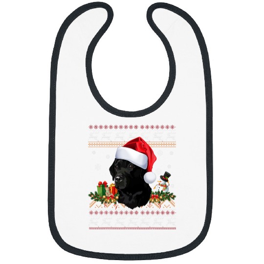 Black Lab Christmas Santa Ugly Sweater Dog Lover xmass 282 Bibs