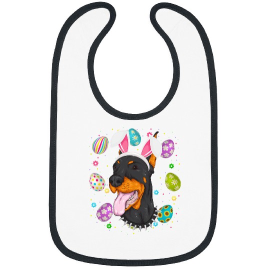 Dog Doberman Easter Egg Lover Bunny Ear Doberman Dog Face Easter Sunday Bibs