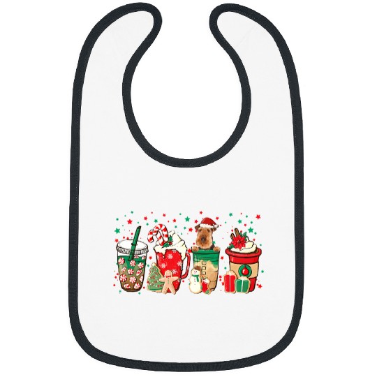 Dog Airedale Terrier Christmas Coffee Red Peppermint Latte Iced Airedale Terrier Bibs