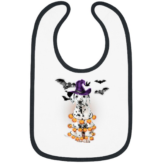 Dalmatian Light Pumpkin Funny Halloween Tee 46 Dalmatians Dog Bibs