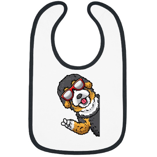 Bernedoodle Dog Stubborn From Side With Sunglasses Bibs