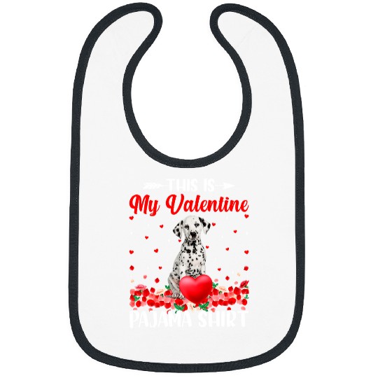 Dalmatian This Is My Dalmatian Valentines Hearts Puppy Lover 45 Dog Lover Dalmatians Dog Bibs