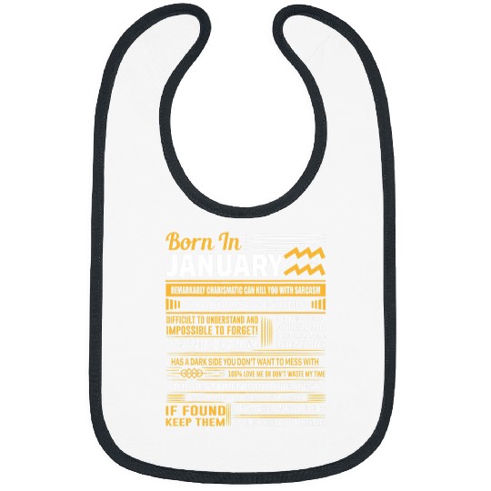 January Birthday Gifts Born In January Aquarius Bibs