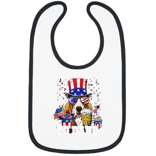 Beer Just Here To Bang Basset Hound Dog Beer Funny 4th Of July Bibs