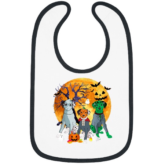 Dalmatian Halloween Dalmatian Zombie Jack O Lantern Pumpkin 118 Dalmatians Dog Bibs