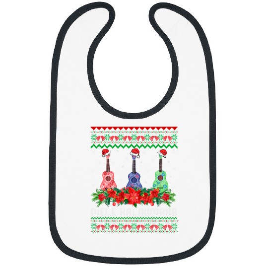 Guitarist Mele Kalikimaka Ukulele Guitar Christmas Hawaii Beach Guitar Bibs