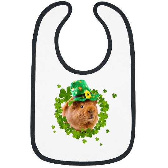Guinea Pig Lover St Patricks Day Cute GuineaPig Costume Irish Shamrock Bibs