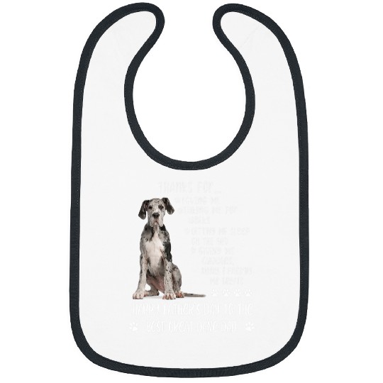 Dog Great Dane Happy Fathers Day 2021 Great Dane Dad dog Lover Bibs