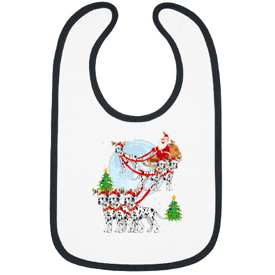 Dalmatian Santa Riding Reindeer Santa Dalmatian Sleigh Christmas 163 Dog Dog Lover Dalmatians Dog Bibs