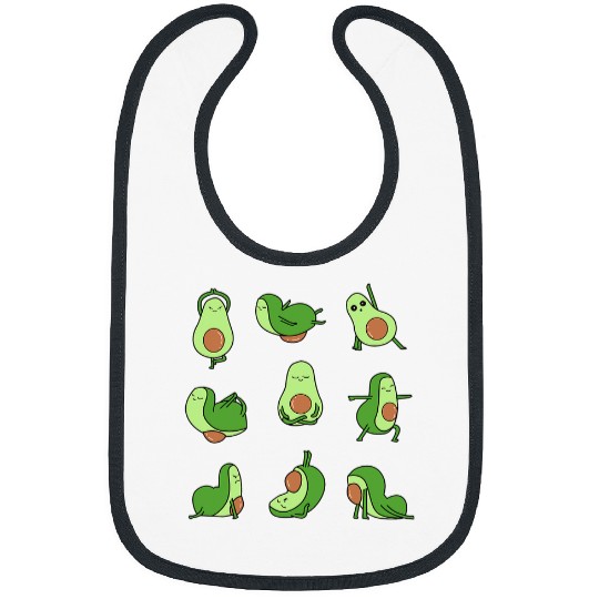 Namaste Yoga Avocado Yoga Asana Pose Meditation Funny Avocado Fitness Meditation Bibs