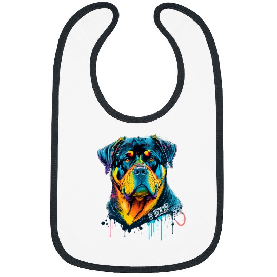 Dog Rottweiler Lover Rottie Portrait 64 Bibs