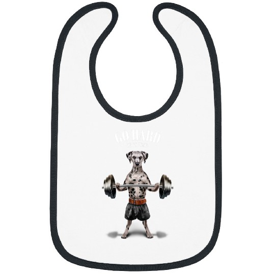 Dalmatian Muscle Training Weightlifting Fitness in Gym Dalmatians Dog Bibs