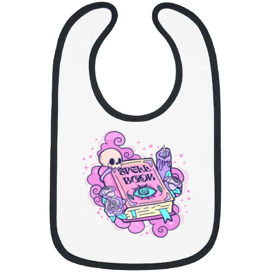 Cute Spell Book Funny Halloween Graphic For Women and Girls Bibs