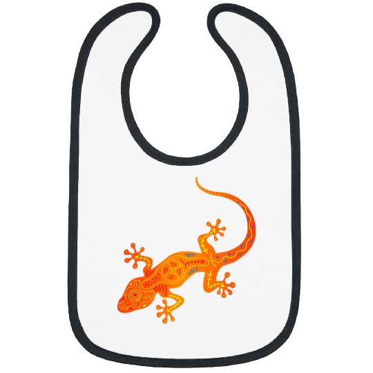 Gecko Lover Cool Lizard Design For Men Women Gecko Pet Animal Creature 2 Bibs