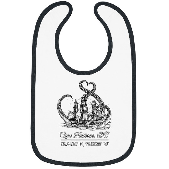 Cape Hatteras NC Nautical Coordinates Boat Octopuss Bibs