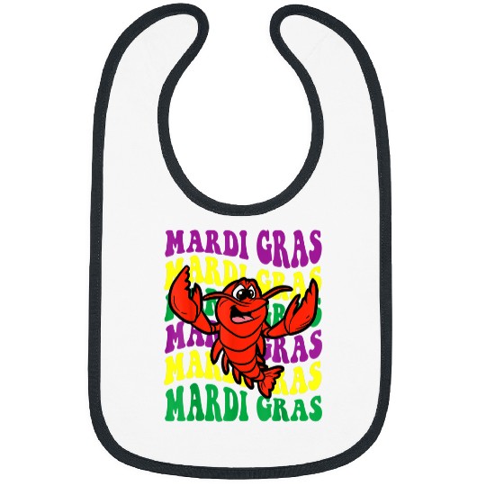 Crawfishs Mardi Gras Retro Mudbug carnivals Parade Cajun Party Bibs