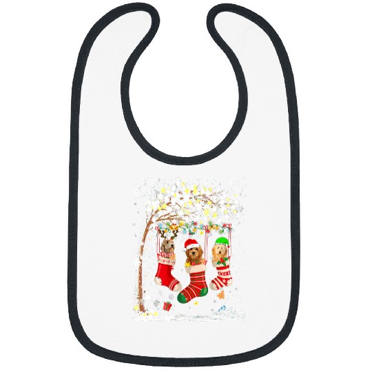 Dog Goldendoodle Funny Goldendoodle Dog Tree Christmas Lights xmass Pajama 260 Bibs