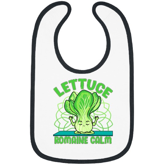 Namaste Yoga Lettuce Romaine Calm Pun Yoga Meditation Vegan Food Meditation Bibs