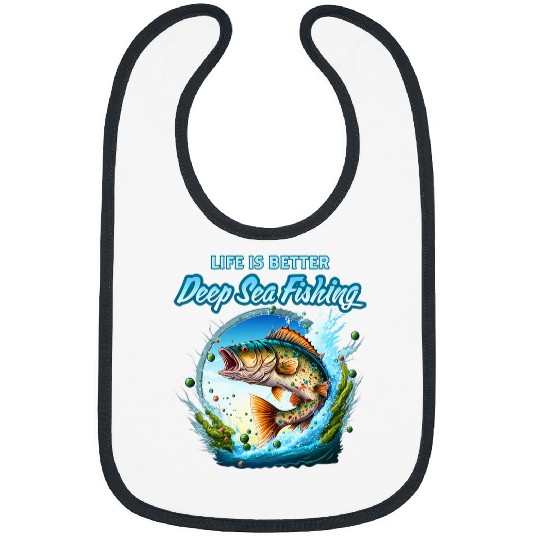 Fishing Deep Sea Fishing Sea Ocean Fish Trout Calico Bass Fisher Bibs