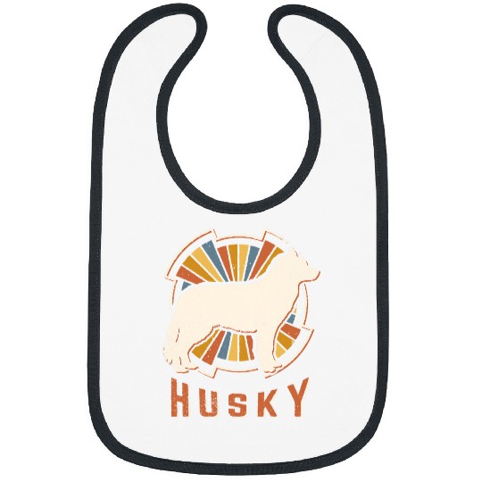 Dog Husky Siberian Husky vintages Classic Retro Dog Love Bibs