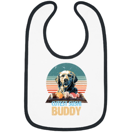 Goldie Cutest Sushi Buddy Sweet Golden Retriever Loves Sushi 124 Golden Retriever Dog Bibs