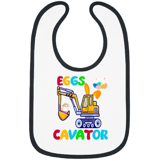 Tractor driving Easter Egg Hunt Eggs Cavator Bunny Tractor Loving Toddler Bibs