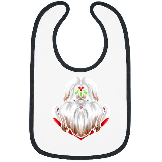 Dog Lover Shih Tzu With Mistletoe On Christmas Bibs