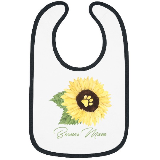 Berner Mom Bernese Mountain Mama Dog Lover Sunflower Bibs
