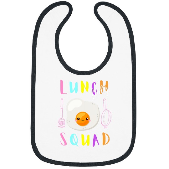 Lunch Lady Squad Matching Group Cute Fried Egg Design Funny Bibs