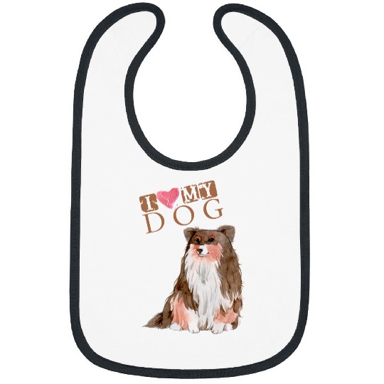 Dog Shetland Sheepdog I Love My Dog 94 paws Bibs
