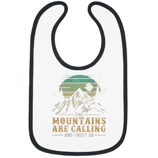 Hiking Hiker Funny Hiking Tee The Mountains Are Calling And I Must Go Hike Bibs