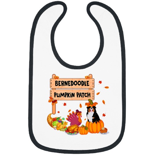 Bernedoodle Pumpkin Patch Thanksgiving Dog In Pumpkin Turkey Bibs