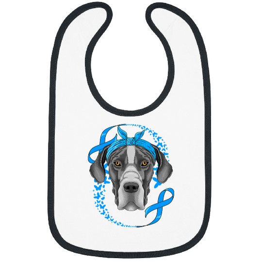 Dog Great Dane diabetess Awareness Dog Blue Bandana T1D Survivor 341 Bibs