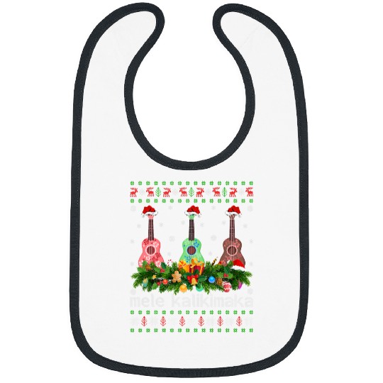 Guitarist Mele Kalikimaka Ukulele Guitar Gift Ugly Ukulele Christmas Guitar Bibs