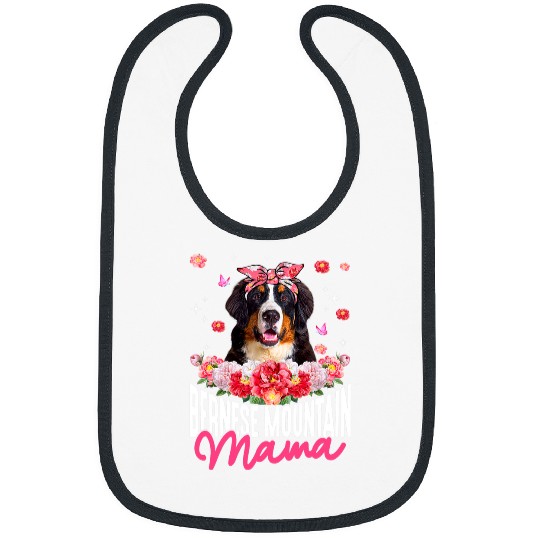 Bernese Mountain Mama Flower Bandana Dog Lover Mothers Day Bibs