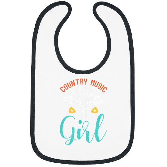 Guitarist Country Music Girl Woman Hat Cowgirls Band Acoustic Guitar Bibs