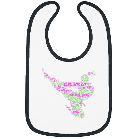 Tang Soo Do Girls Karate Martial Arts Training Word Cloud Bibs