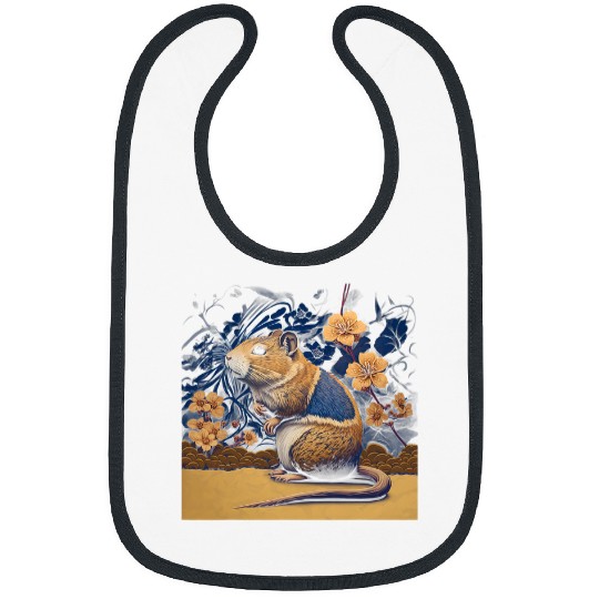 Gerbil Lover Surrealism Japanese Painting Gerbil Bibs