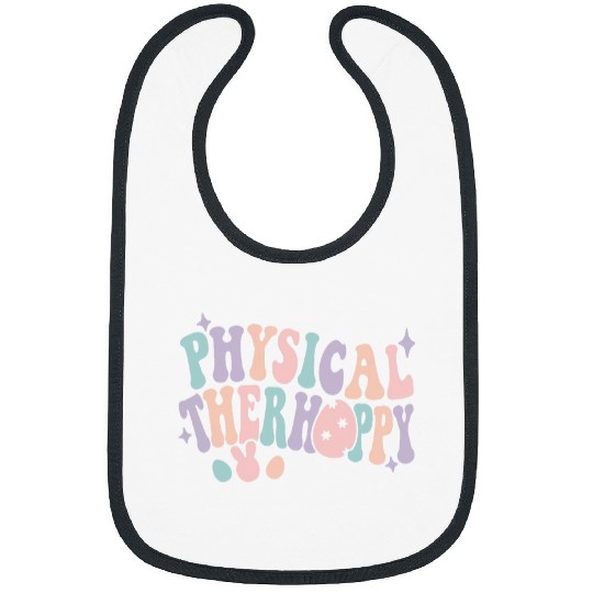 Women Retro Easter Egg Physical Therapy Physical Therapist Bibs
