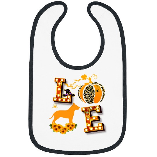 Bully Dog LOVE Pitbull Leopard Print Pumpkin Halloween Costume Pitbull 487 Pitbull Dog Bibs
