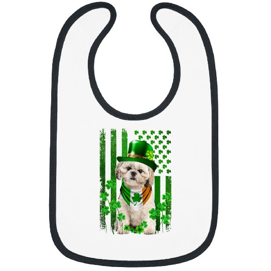 American Flag Shih Tzu Dog Hat Irish St Patricks Day Bibs