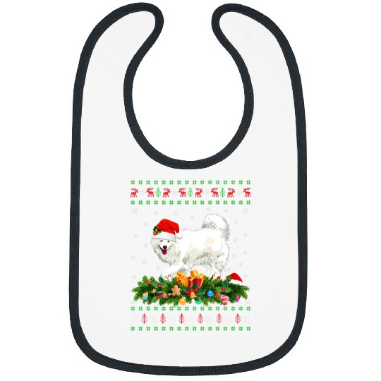 Dog Samoyed Family Matching xmass Lighting Ugly Samoyed Christmas Bibs