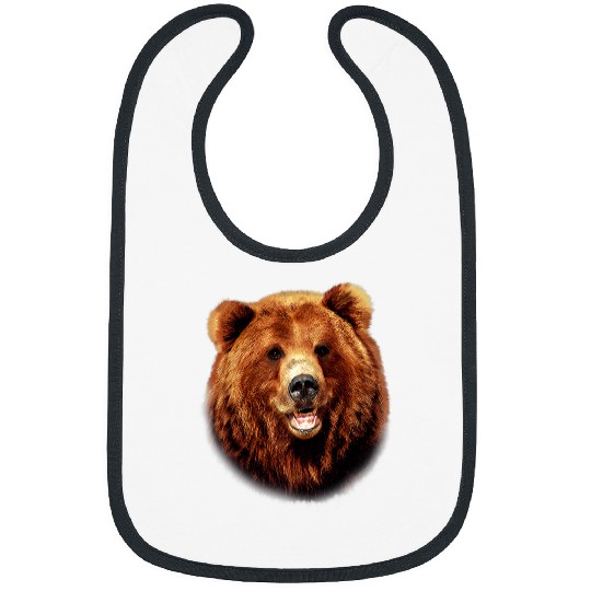 Funny Bear America Grizzly Bear Bust Cute Bears Bibs