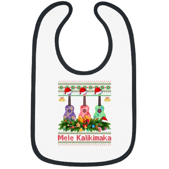Guitarist Hawaiian xmass Ugly Mele Kalikimaka Ukulele Guitar Christmas Guitar Bibs