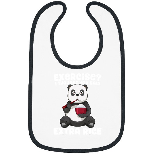 Funny Bear Panda Exercise I Thought You Said Extra Rice Funny Gym 122 Cute Bears Bibs