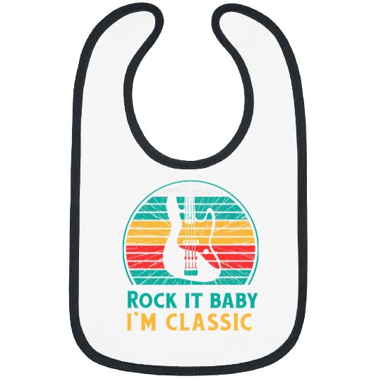 Guitarist Rock it Baby Im Classic Electric Guitar in vintages Retro Style Guitar Bibs