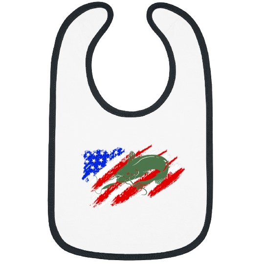 Fishing Camouflage American Flag Fish Perch Fisher Bibs