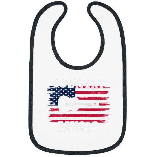 Guitarist Country Music Retro vintages Guitar American Flag Graphic Guitar Bibs