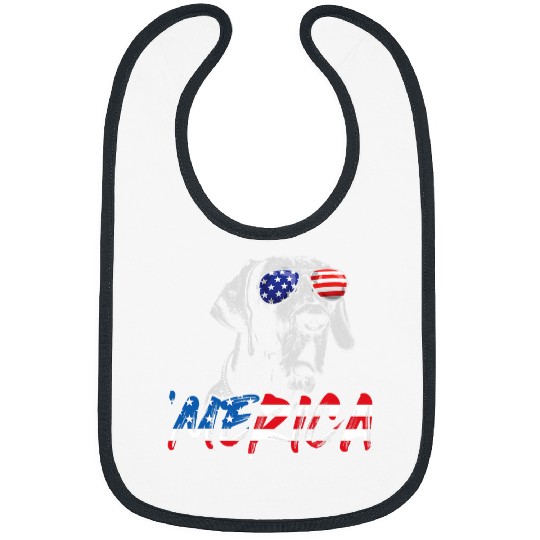 Dog Great Dane 4th of July Great Dane Merica American Flag Patriotic Dog 298 Bibs